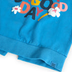 T-shirt manica lunga blu spacchetti retro