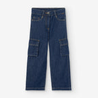 Pantaloni jeans con tasconi gamba dritta