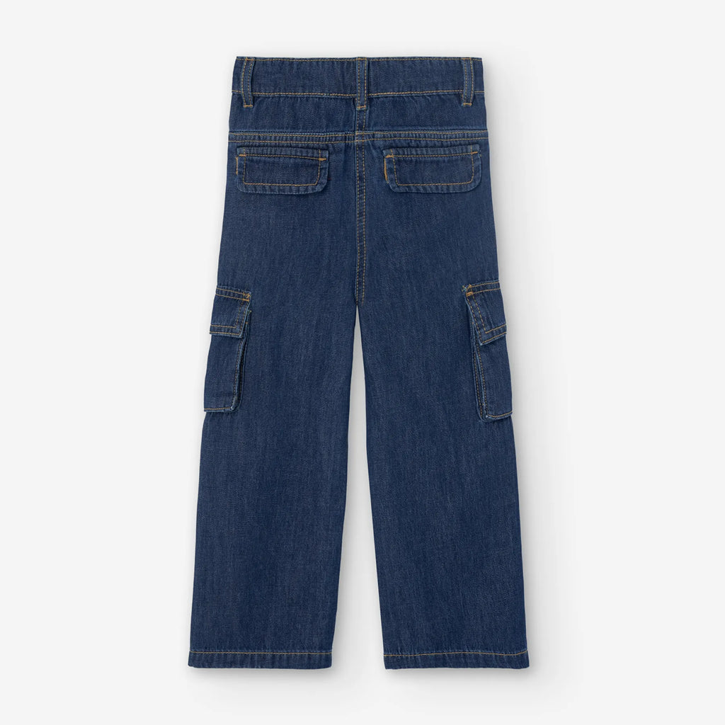 Pantaloni jeans con tasconi gamba dritta