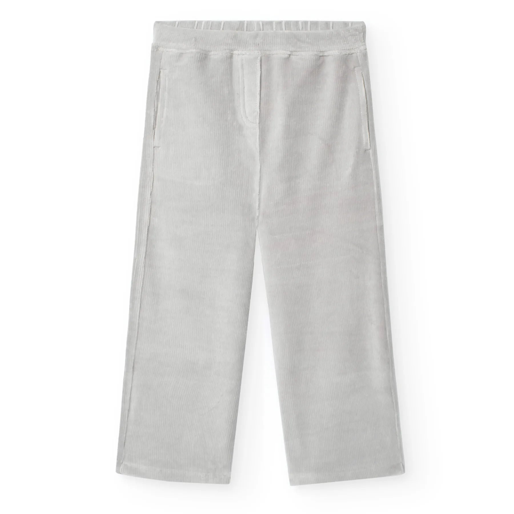 Pantaloni palazzo velluto a coste perla