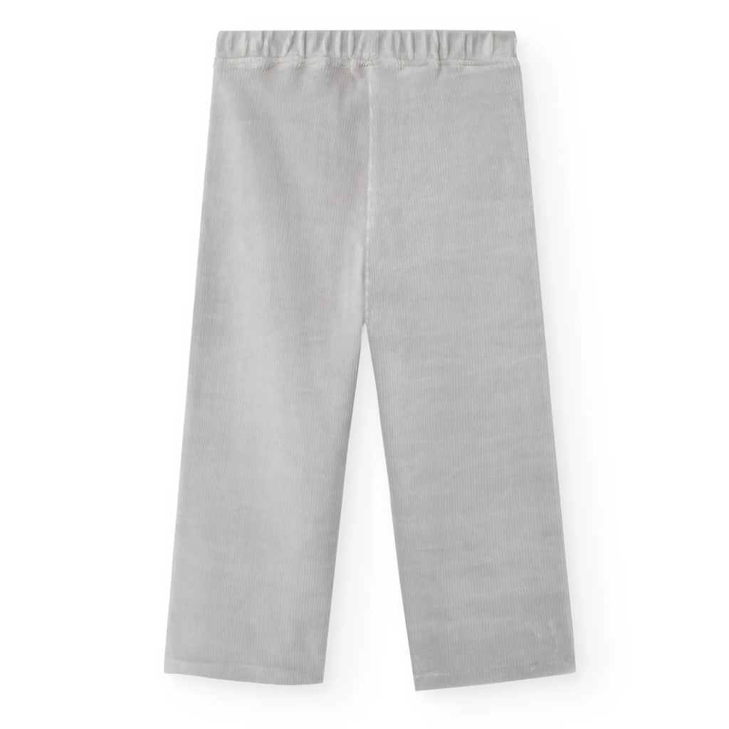 Pantaloni palazzo velluto a coste perla