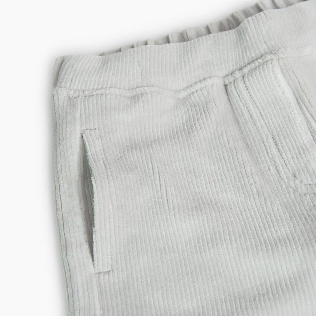 Pantaloni palazzo velluto a coste perla