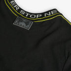 T-shirt manica lunga nera colletto decorato