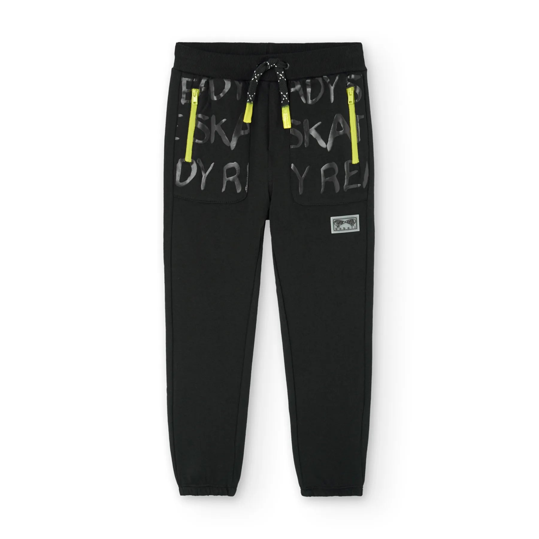 Pantaloni tuta 100% cotone per ragazzo nero