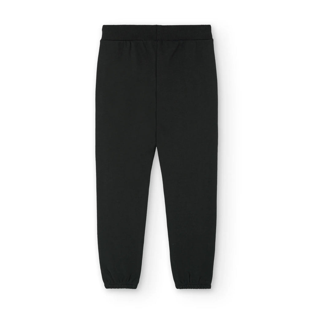 Pantaloni tuta 100% cotone per ragazzo nero