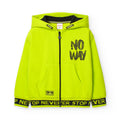 Felpa cappuccio ragazzo verde fluo