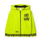 Felpa cappuccio ragazzo verde fluo