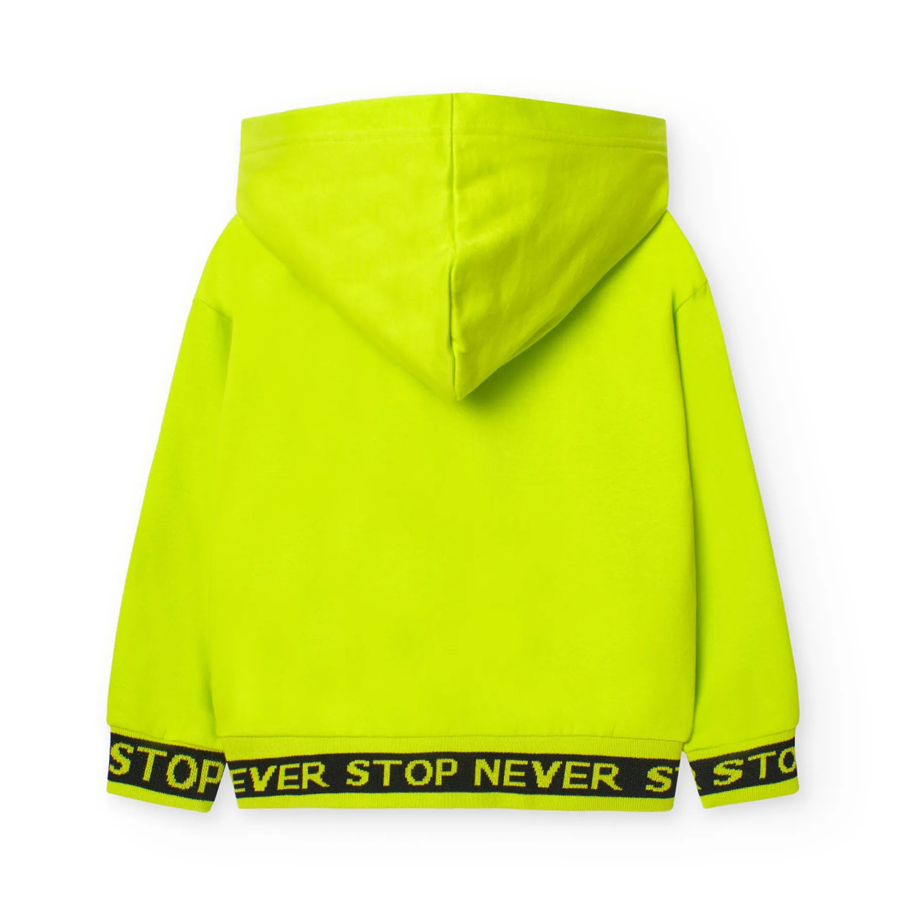 Felpa cappuccio ragazzo verde fluo