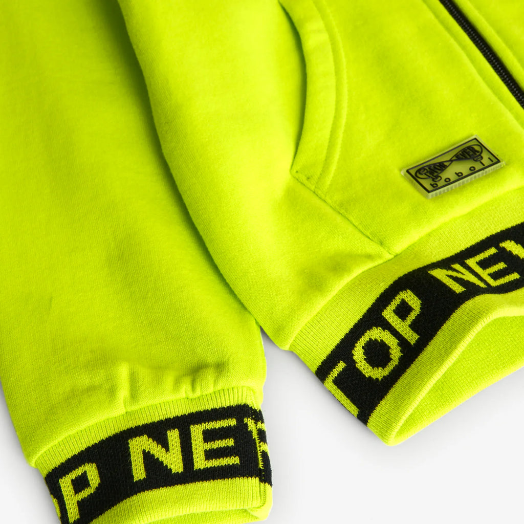 Felpa cappuccio ragazzo verde fluo
