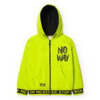 Felpa cappuccio ragazzo verde fluo