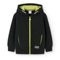 Felpa con cappuccio nera interno fluo