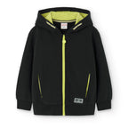 Felpa con cappuccio nera interno fluo