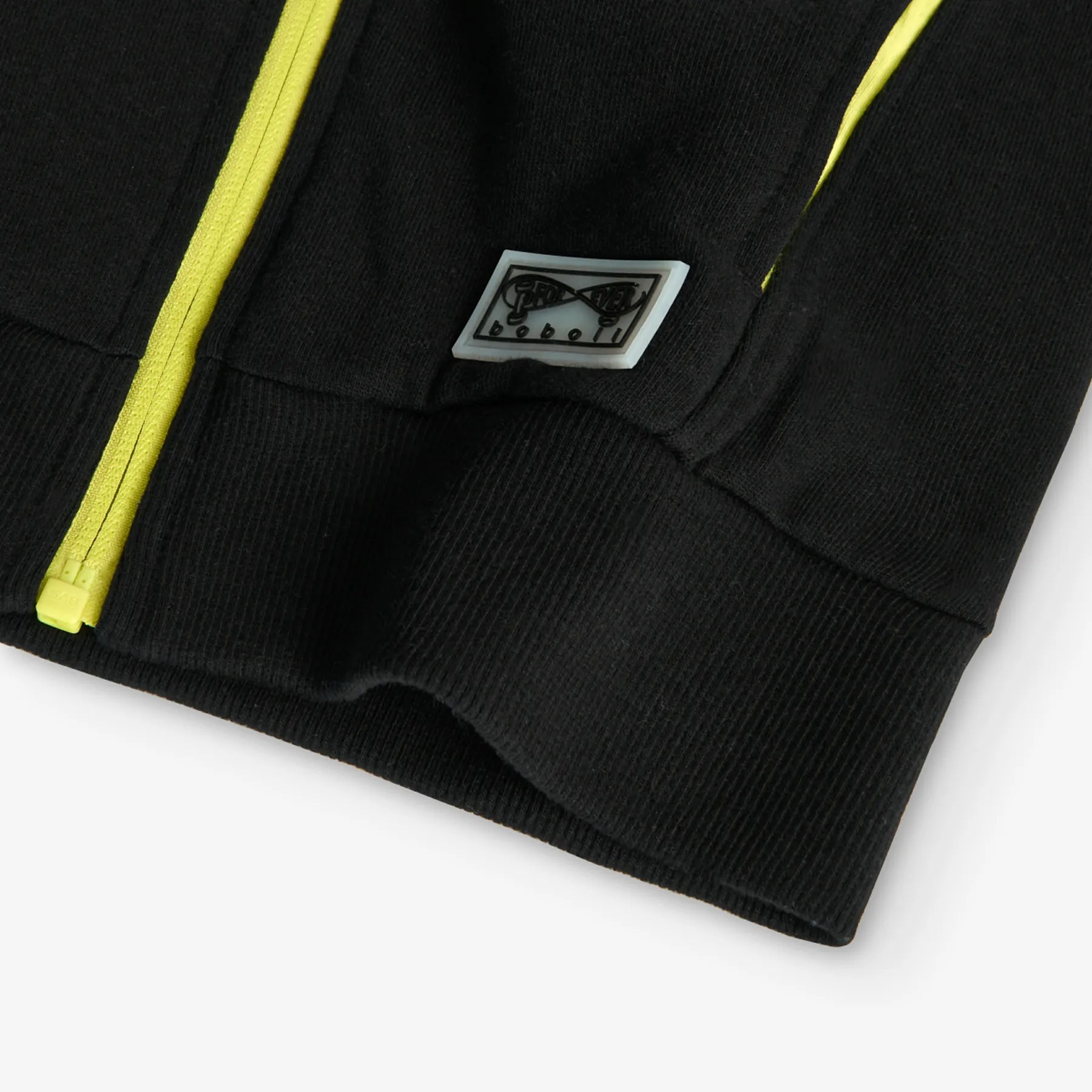 Felpa con cappuccio nera interno fluo