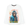 T-shirt manica lunga ragazzo stampa fronte bianca