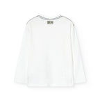 T-shirt manica lunga ragazzo stampa fronte bianca