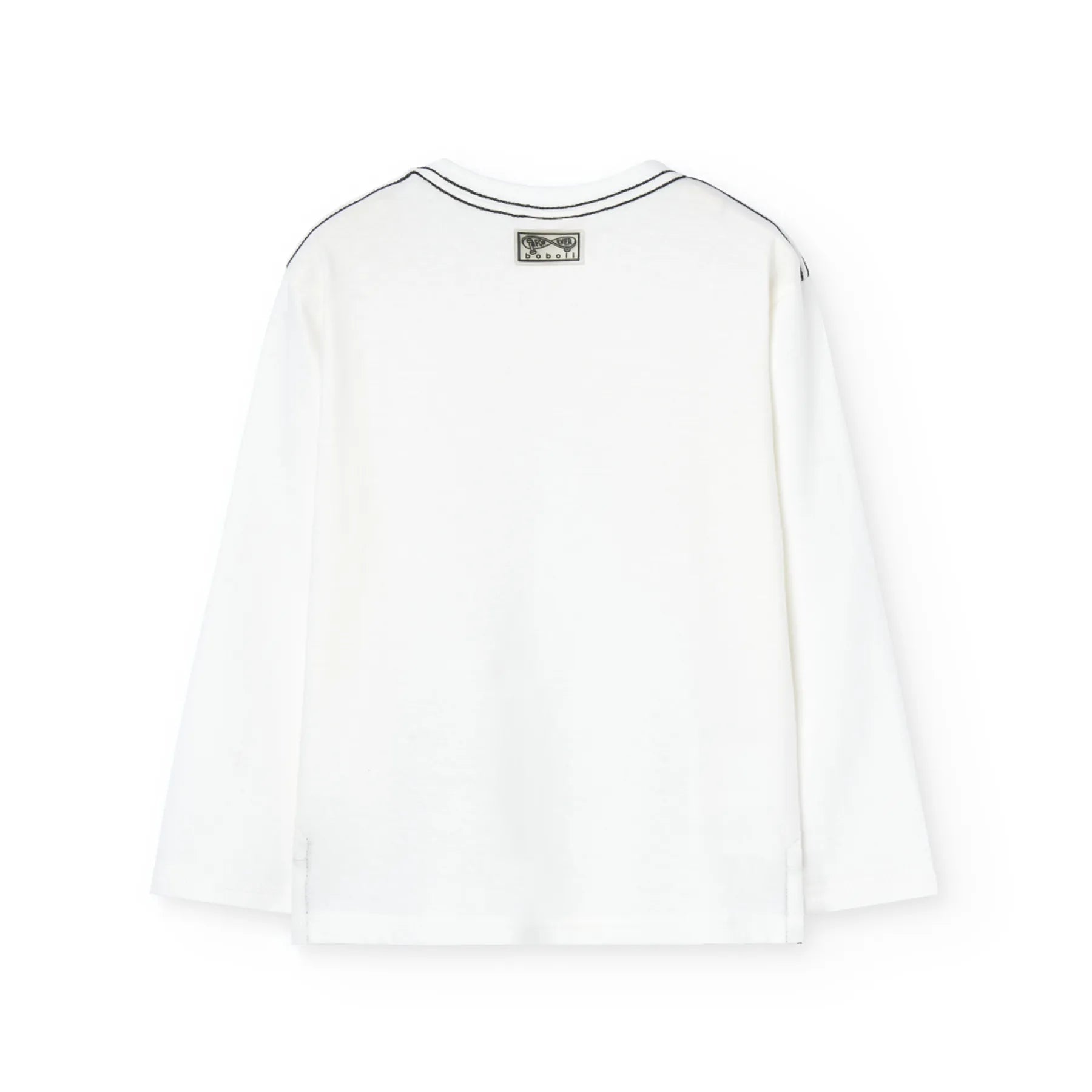 T-shirt manica lunga ragazzo stampa fronte bianca