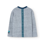 T-shirt manica lunga grigia con stampa renna