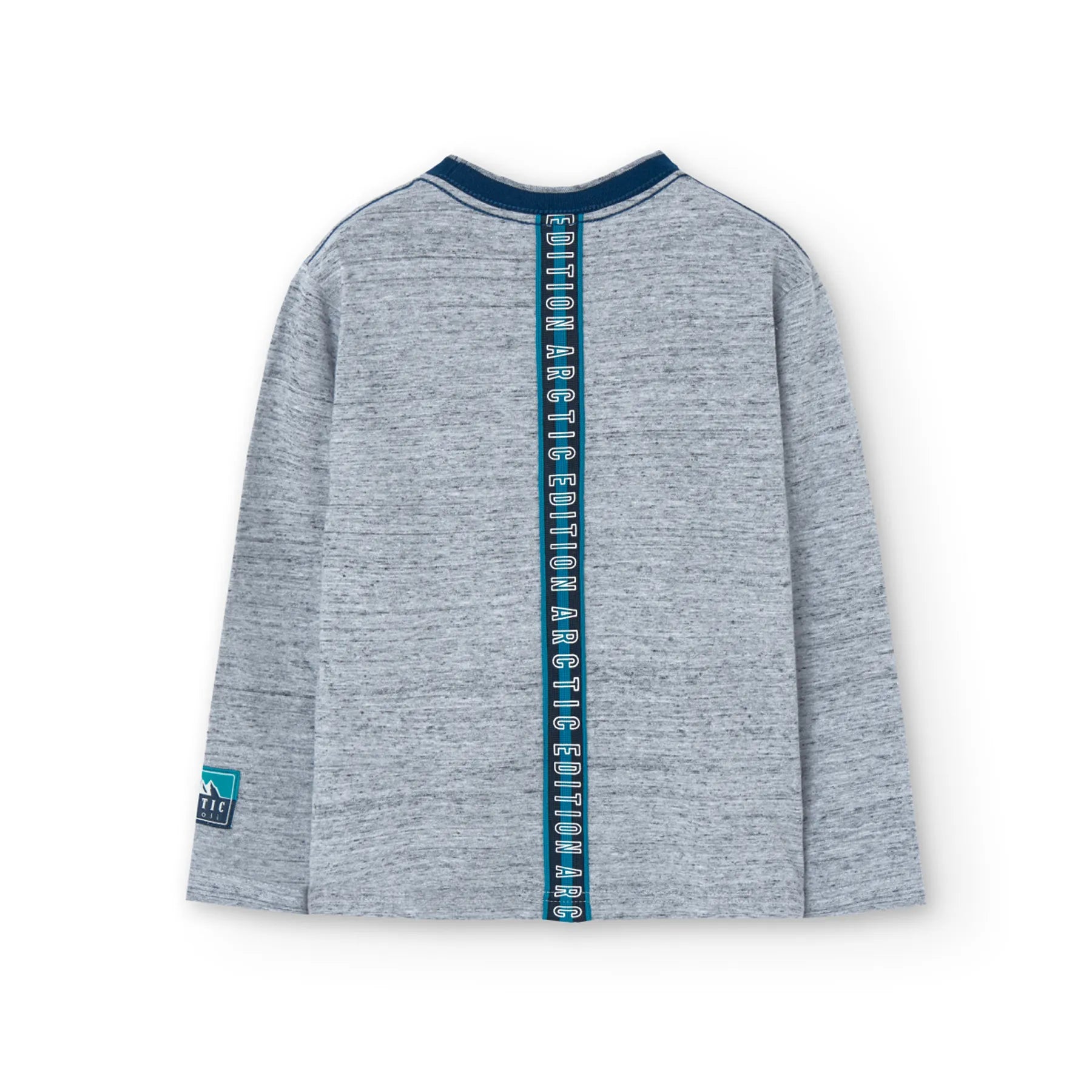 T-shirt manica lunga grigia con stampa renna