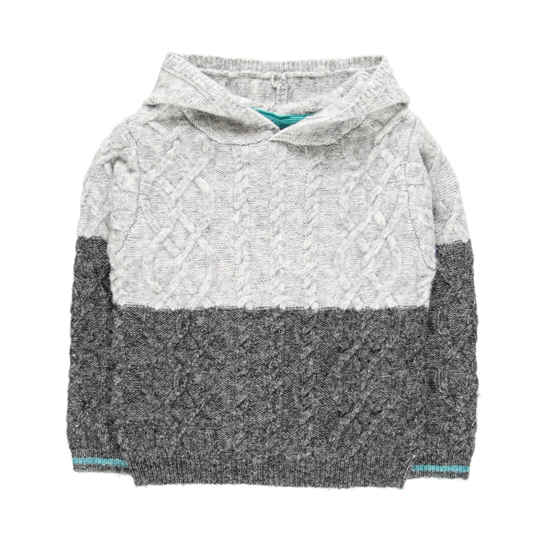 Maglione maglieria con cappuccio per ragazzo antracite