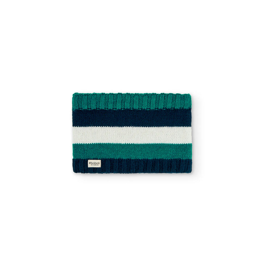 Scaldacollo tricot a righe blu