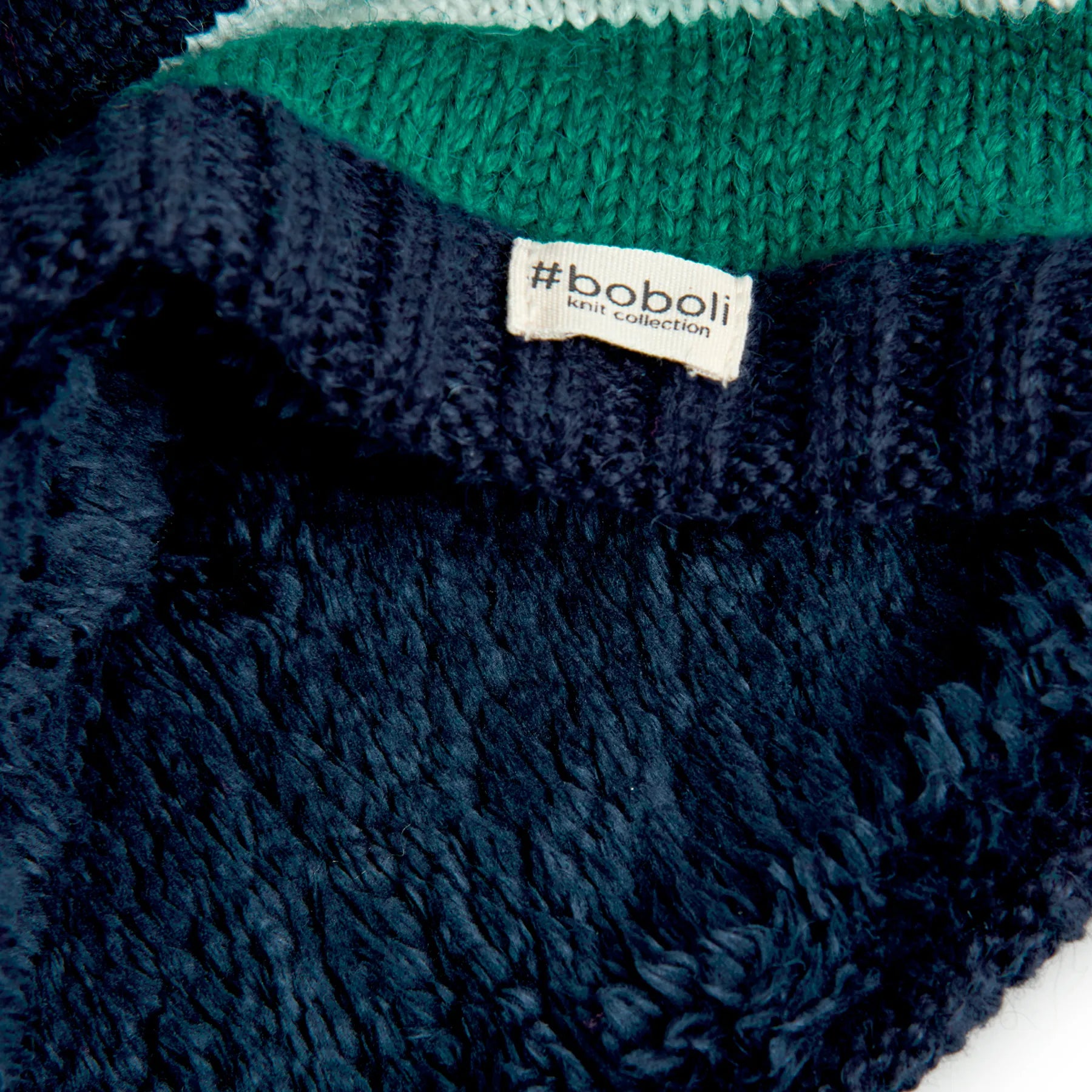 Scaldacollo tricot a righe blu