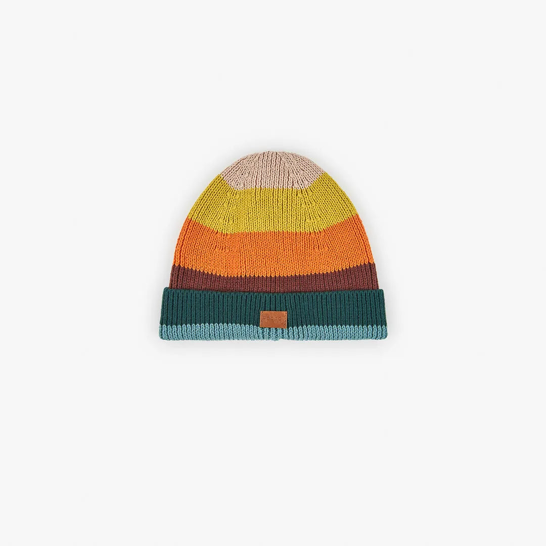 Cappello a maglia a righe colorate bambino