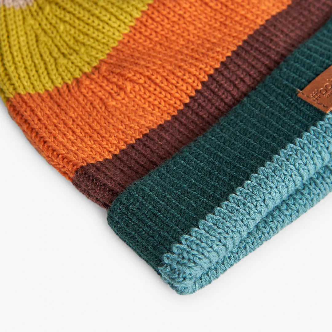 Cappello a maglia a righe colorate bambino