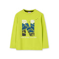 T-shirt manica lunga verde lime ‘stampa N’
