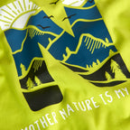 T-shirt manica lunga verde lime ‘stampa N’