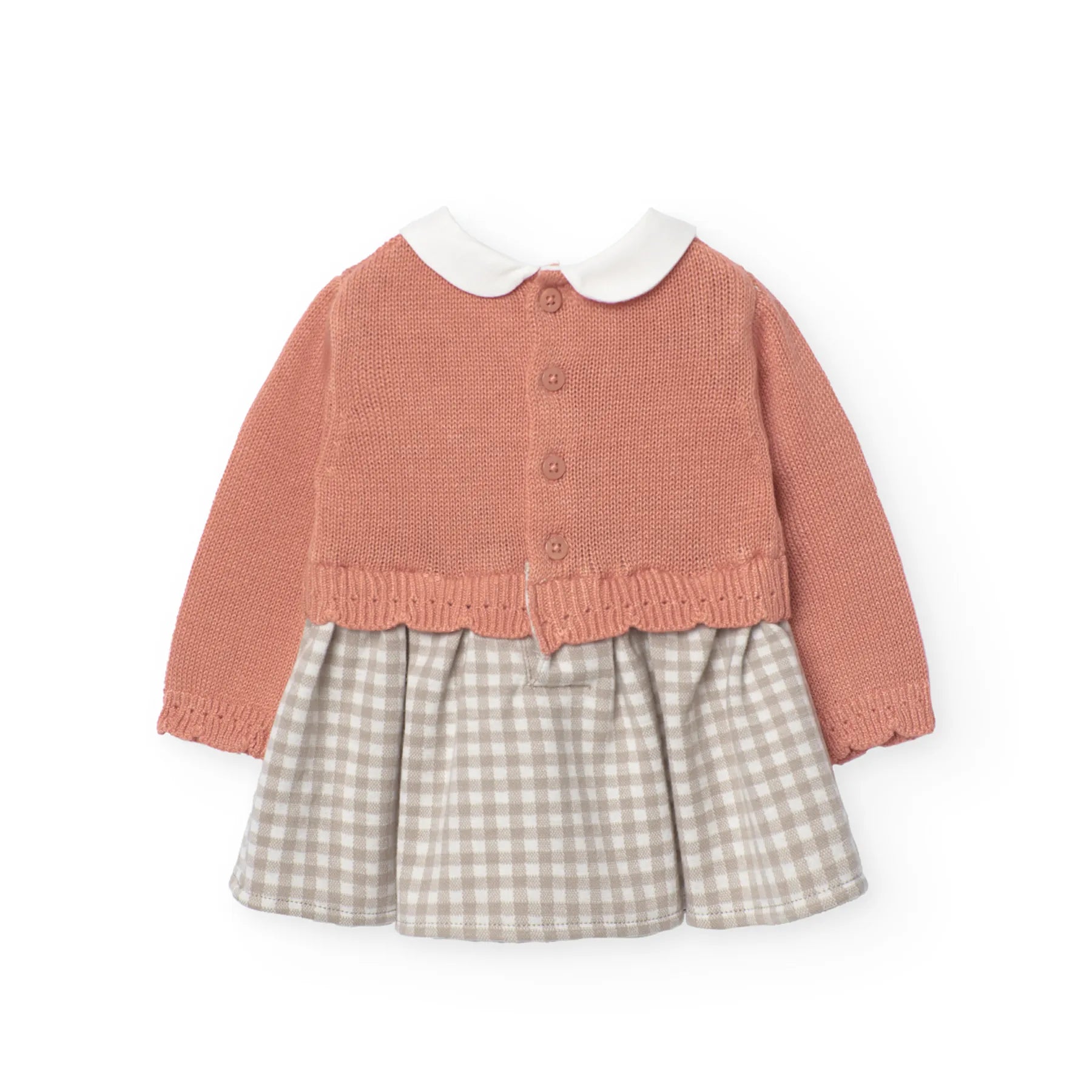 Vestito maglieria combinato per neonata mandarino