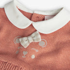 Vestito maglieria combinato per neonata mandarino