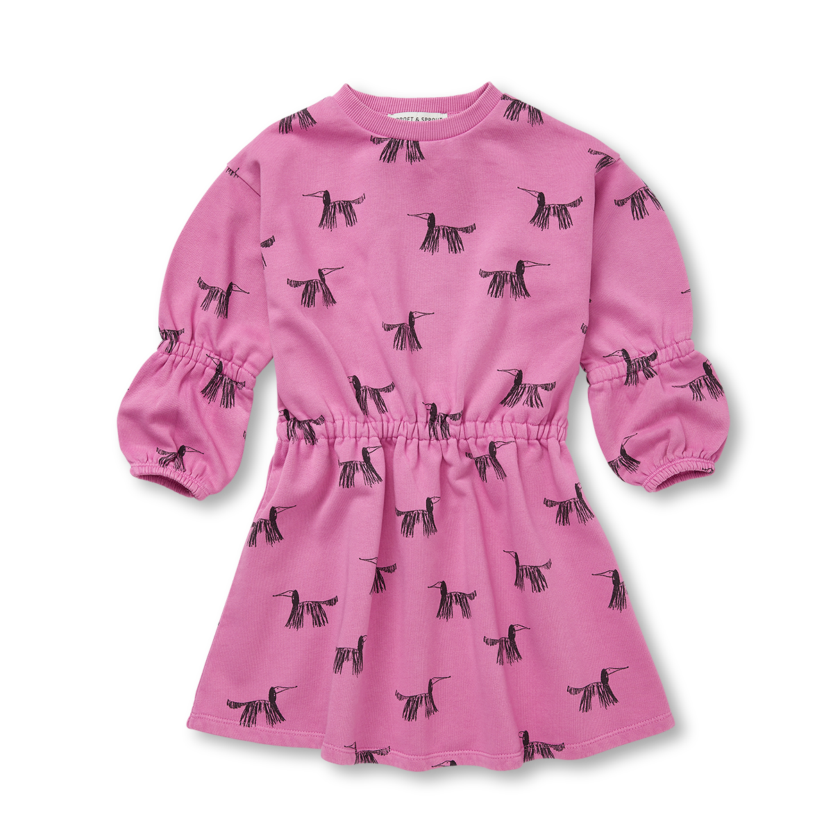 Vestito stampa cane violetto