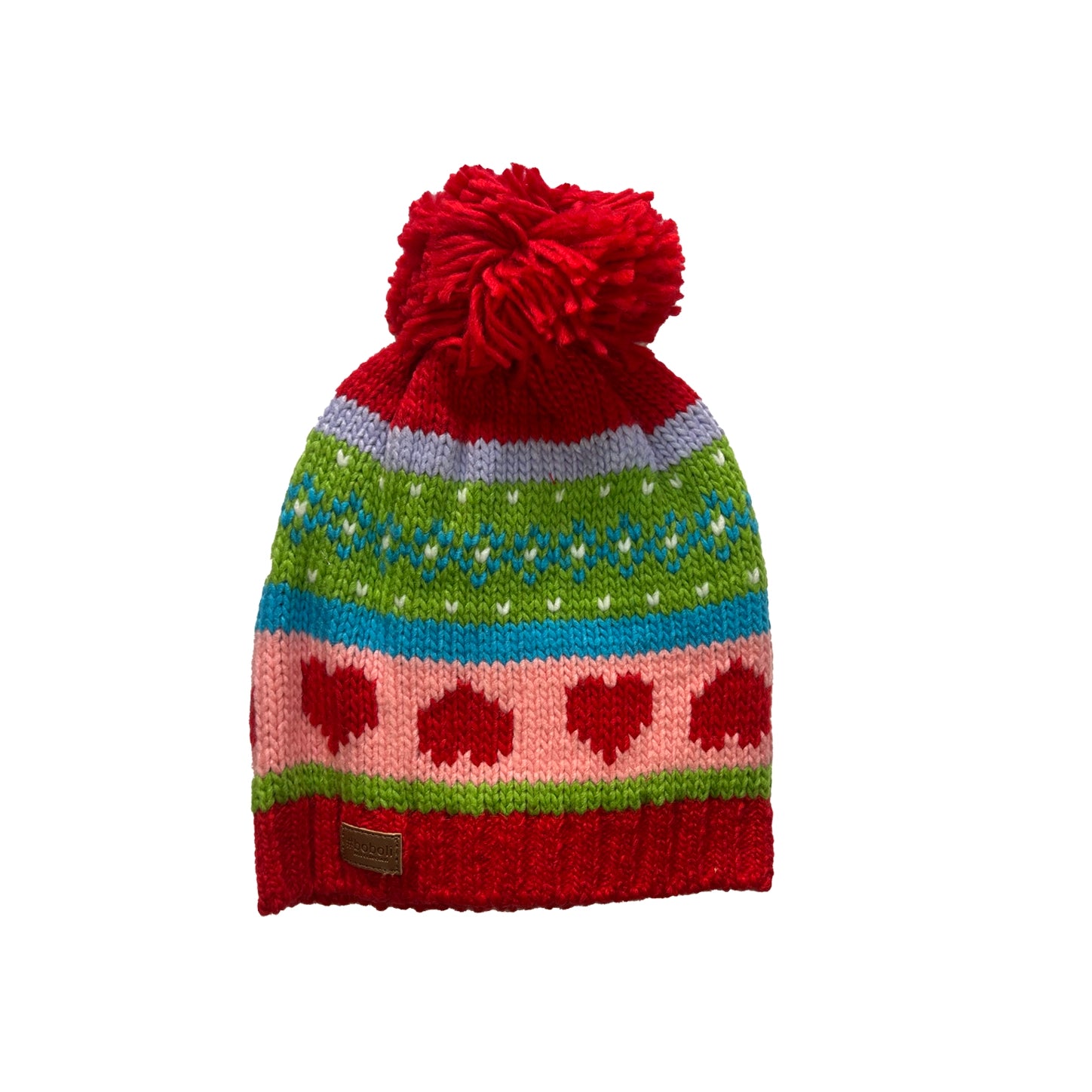Cappello a maglia cuori per ragazza
