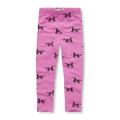 Leggings con stampa cane violetto