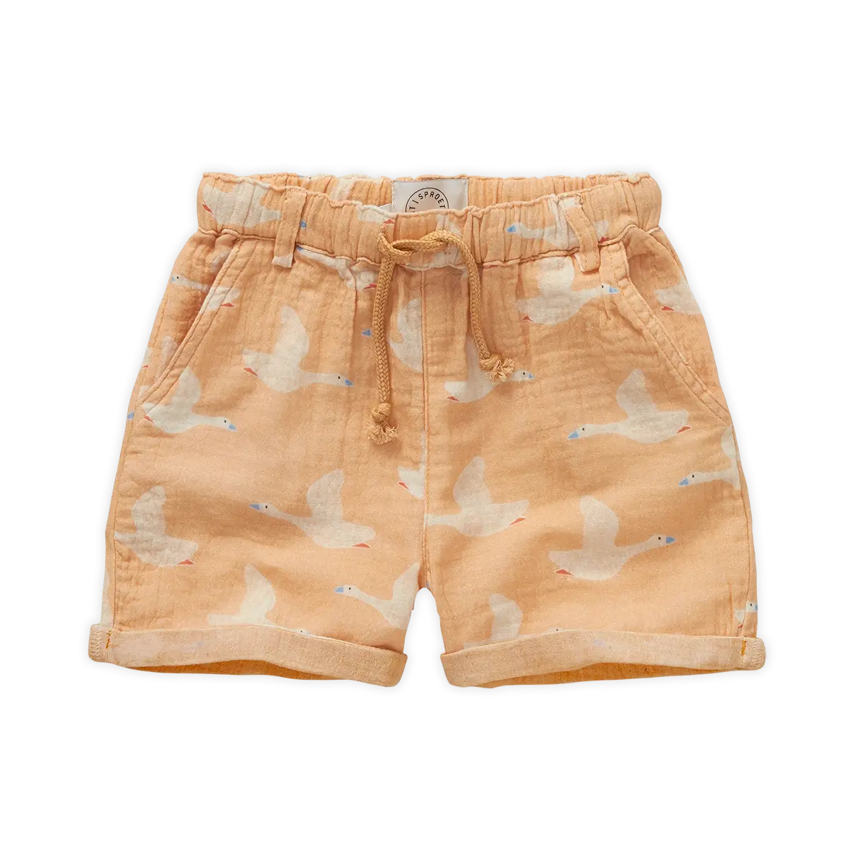 Pantaloncini in mussola stampa oca