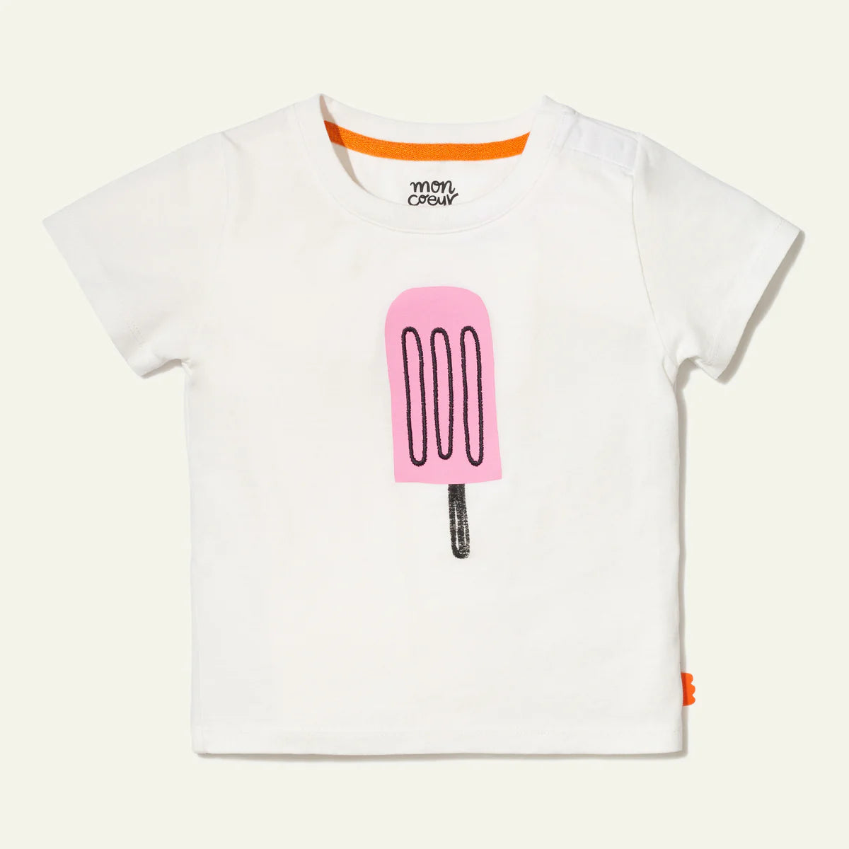 T-shirt mezza manica cotone riciclato gelato neon