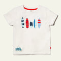T-shirt mezza manica cotone riciclato tavola da surf blu