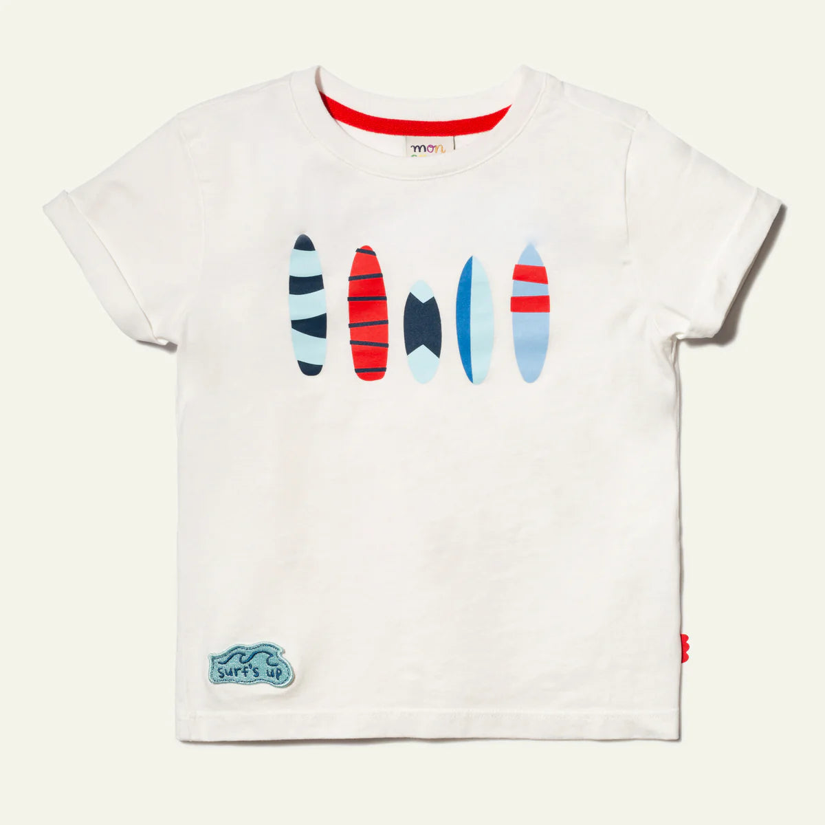 T-shirt mezza manica cotone riciclato tavola da surf blu