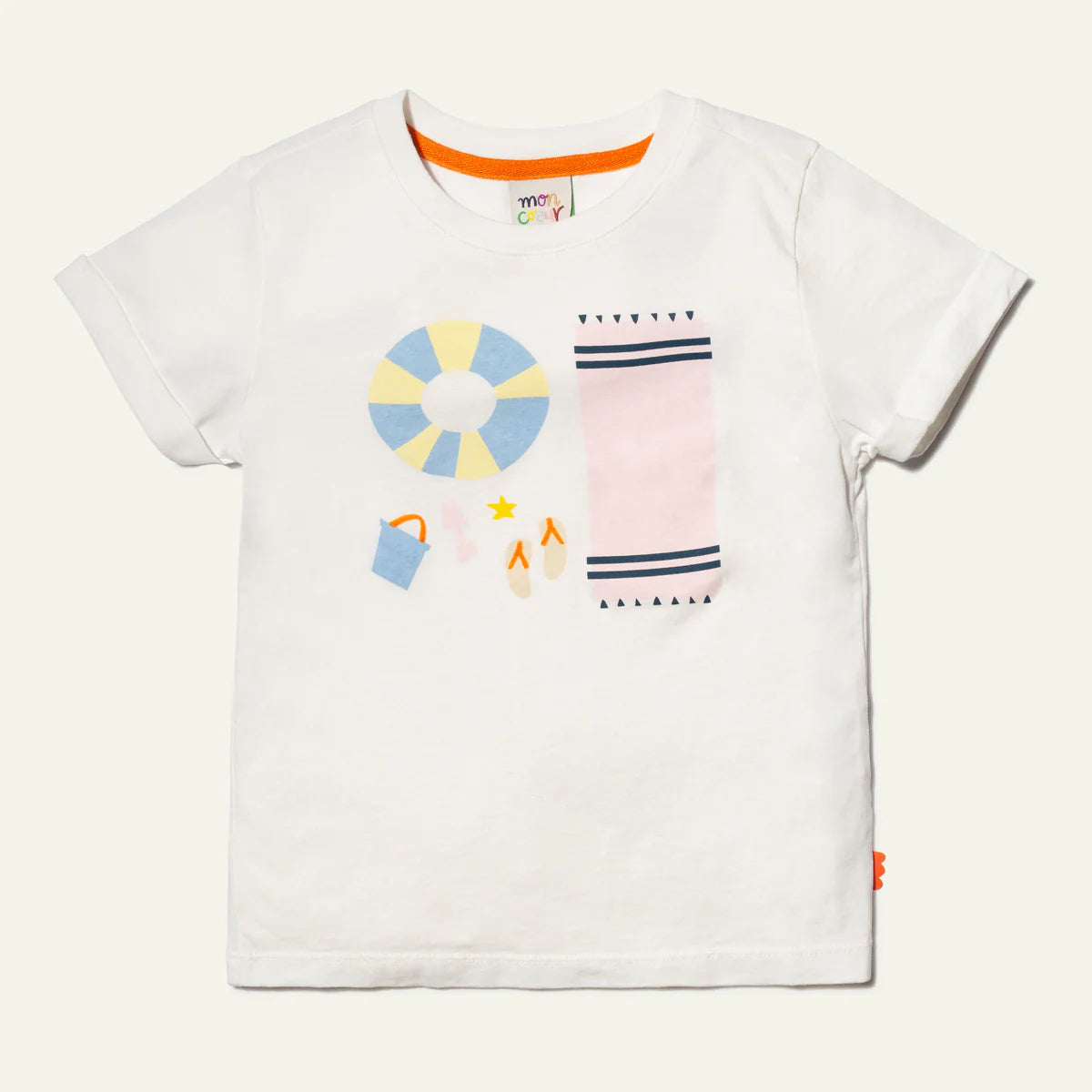T-shirt mezza manica cotone riciclato telo spiaggia e paletta