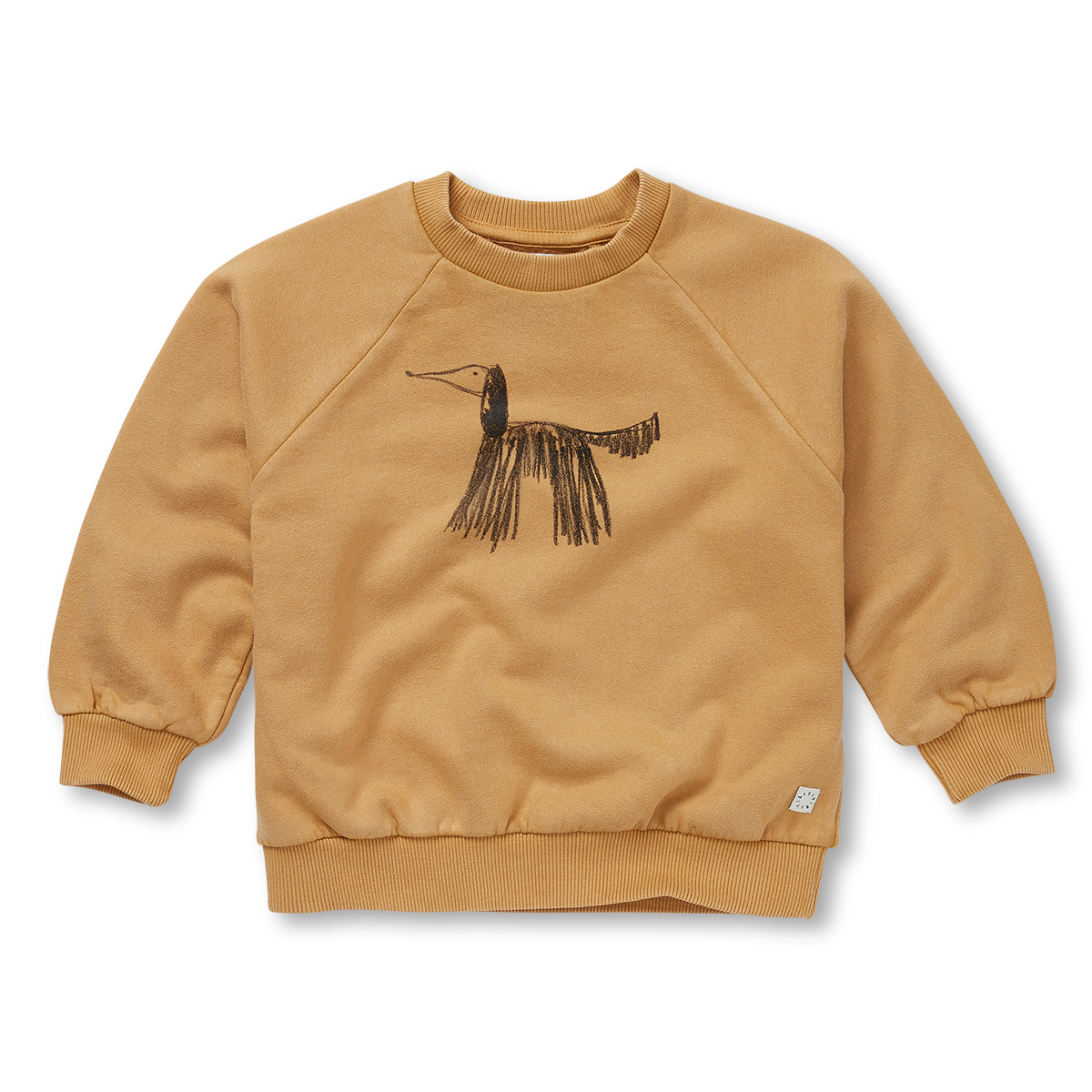 Felpa raglan cane mostarda