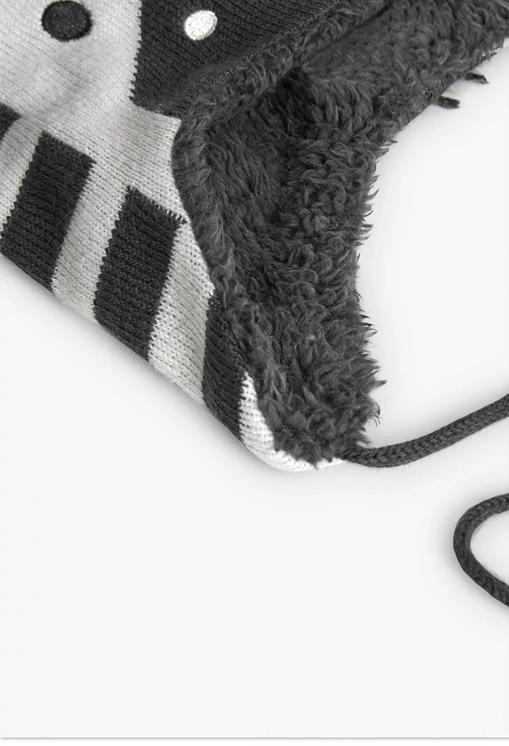 Cappello zebra per neonati antracite