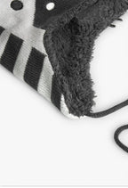Cappello zebra per neonati antracite