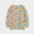 Felpa bambina girocollo fiori all over