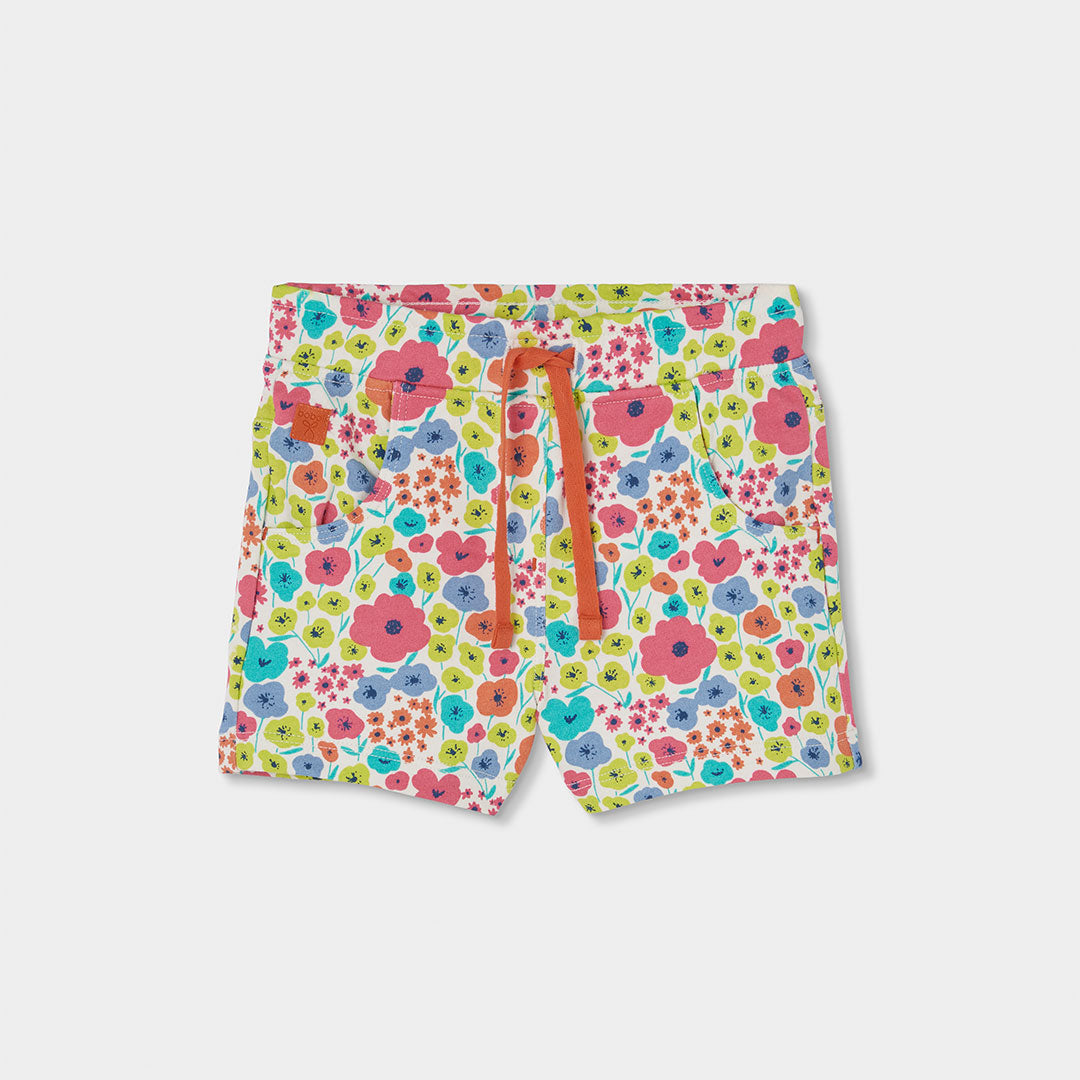 Short felpa leggera fiori bambina