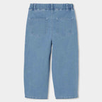 Jeans baggy fiori ricamati