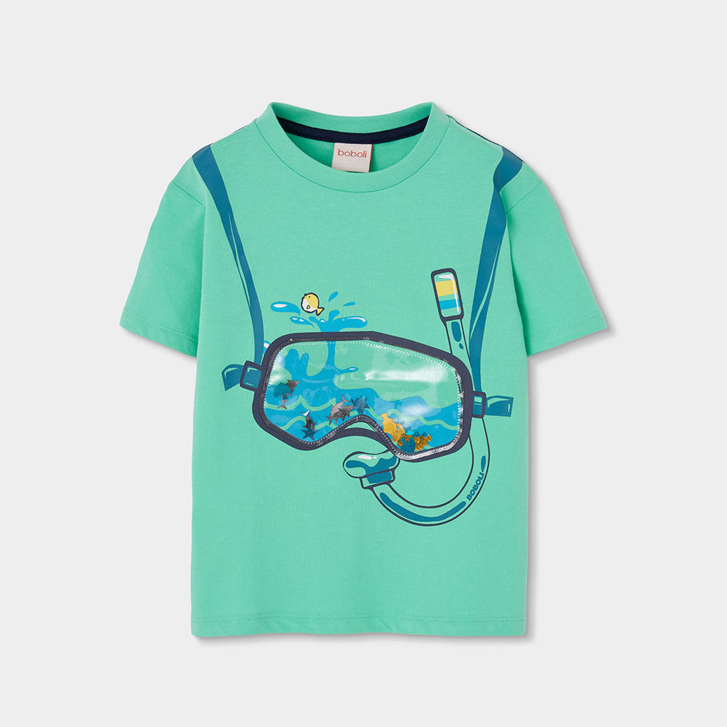 T-shirt mezza manica maschera e boccaglio