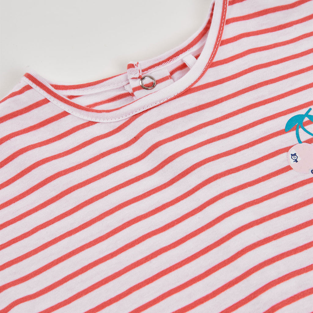 T-shirt manica lunga neonata righe rosse