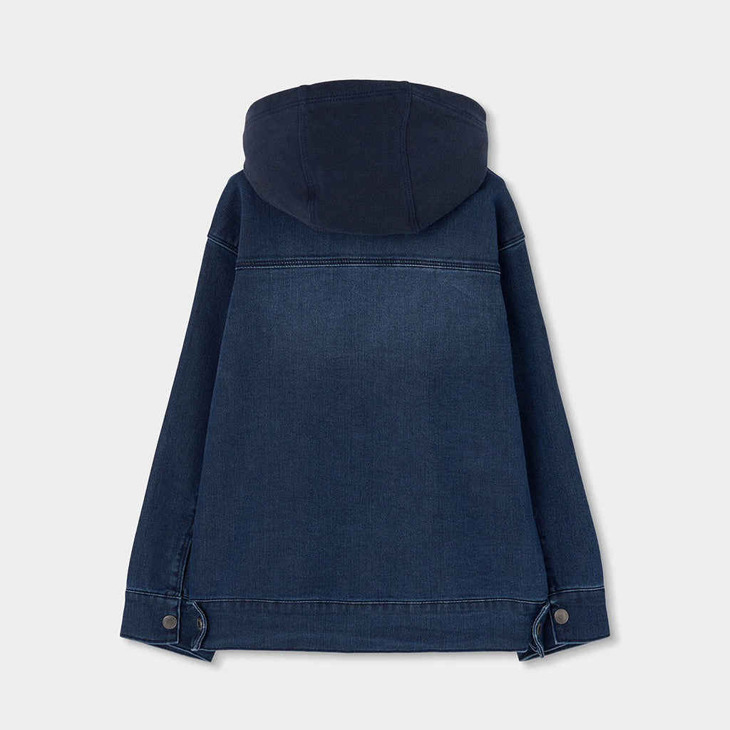 Giubbotto jeans cappuccio felpa