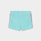 Completo bambina canotta e short turchese spugna