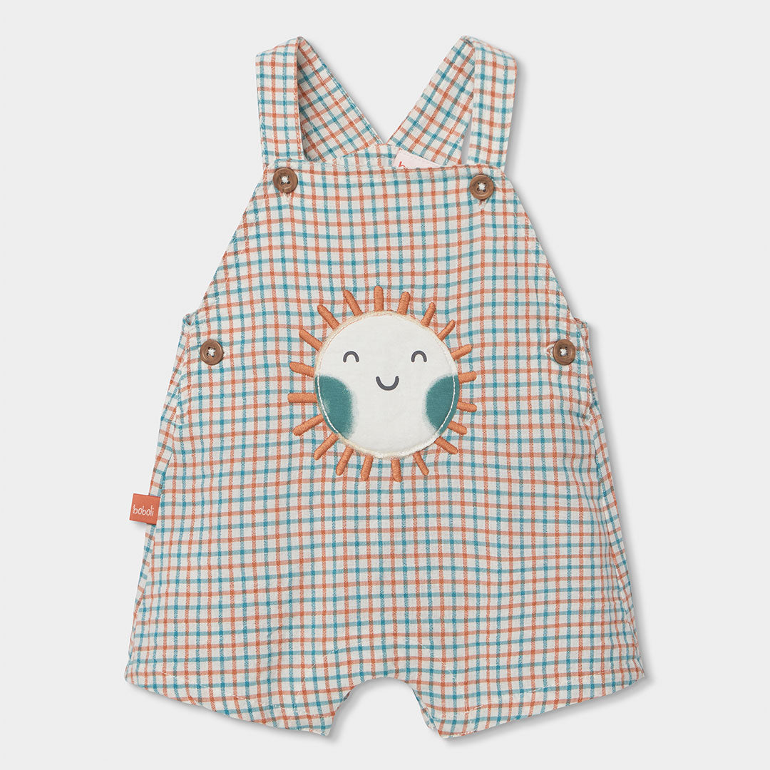Completo neonato salopette e t-shirt mezza manica sole